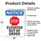 Signmission Elevator Out Of Order Sign With Symbol, 10 in W x Rectangle, Vinyl Decal OS-2PACK-NS-D-1014-V-11737 - alternate 5